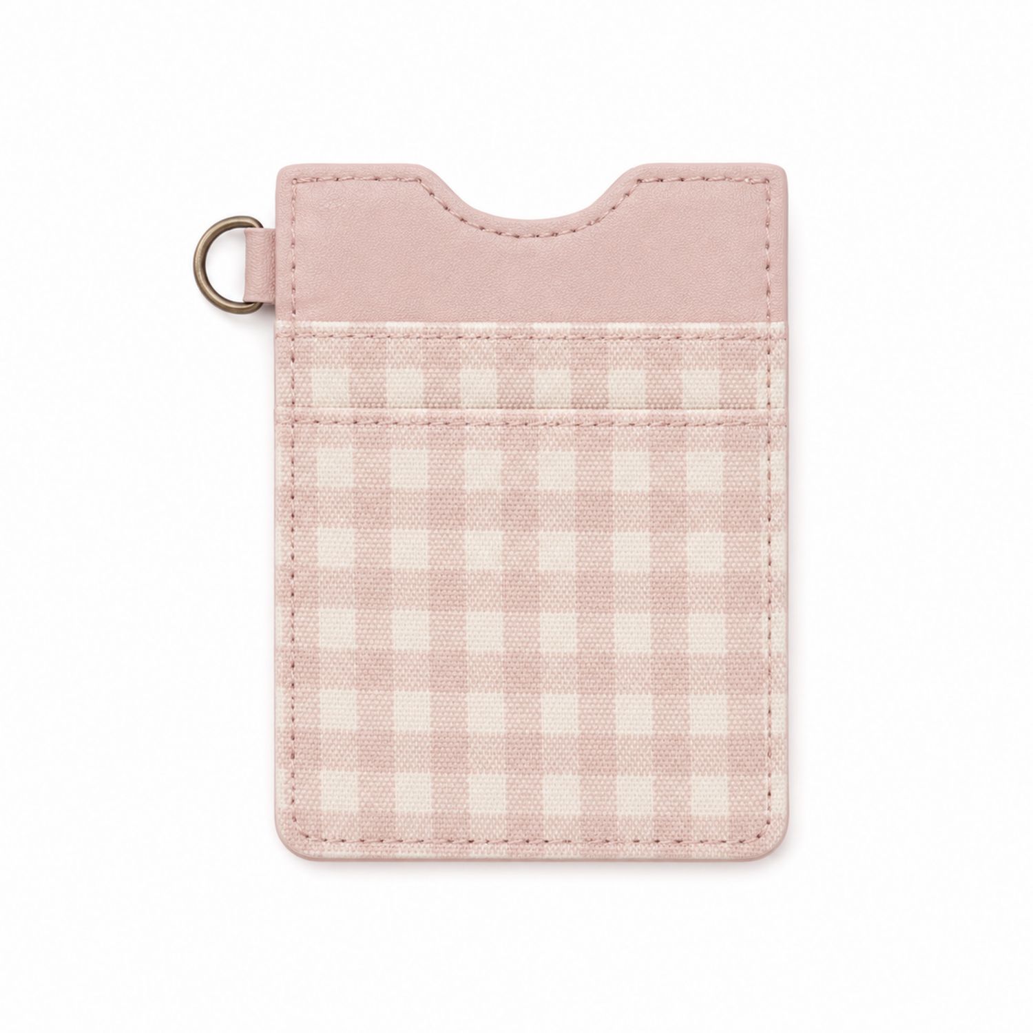 Porta Carte a Scacchi Rosa con Anello