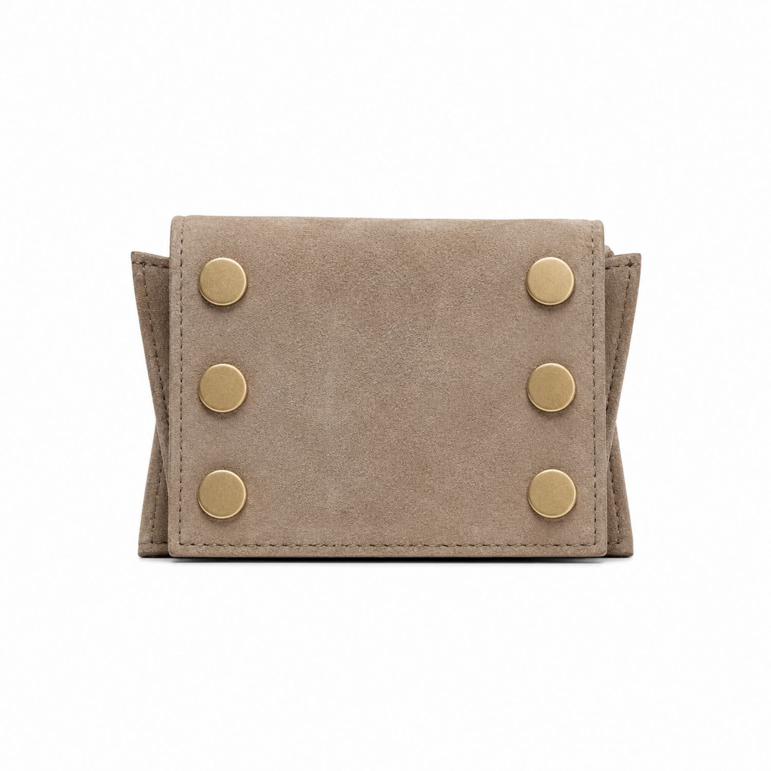Portafoglio Beige con Borchie e Design Elegante