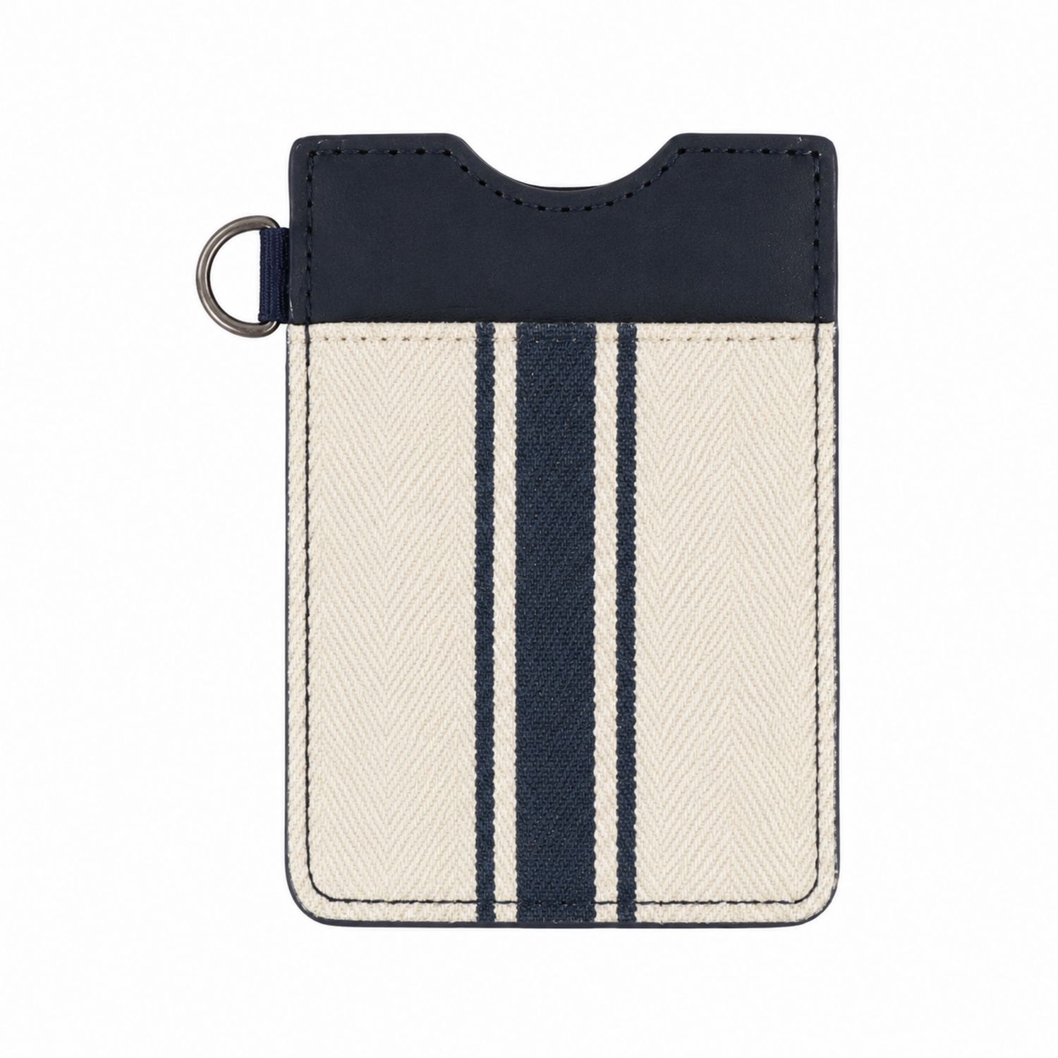 Portacarte a Strisce Blu e Beige