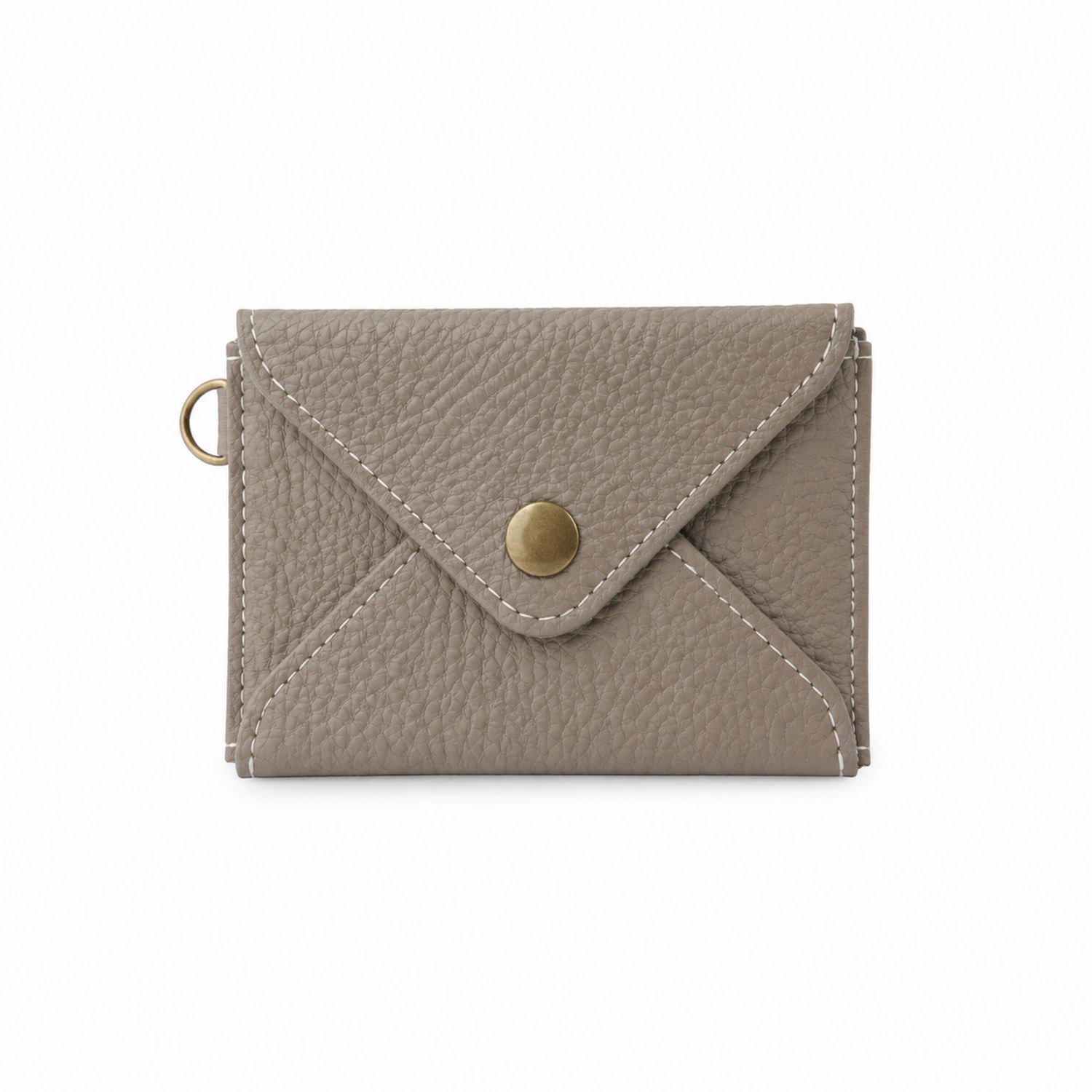 Portafoglio Donna Beige con Chiusura a Bottone