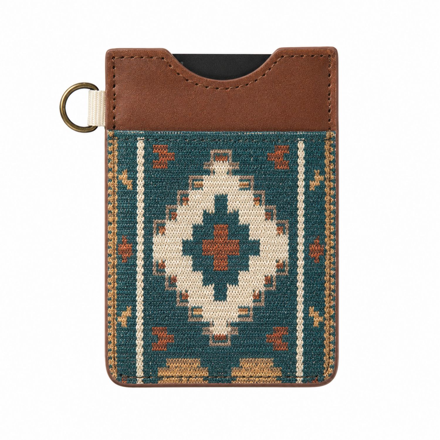 Porta Carte Etnico Marrone e Verde
