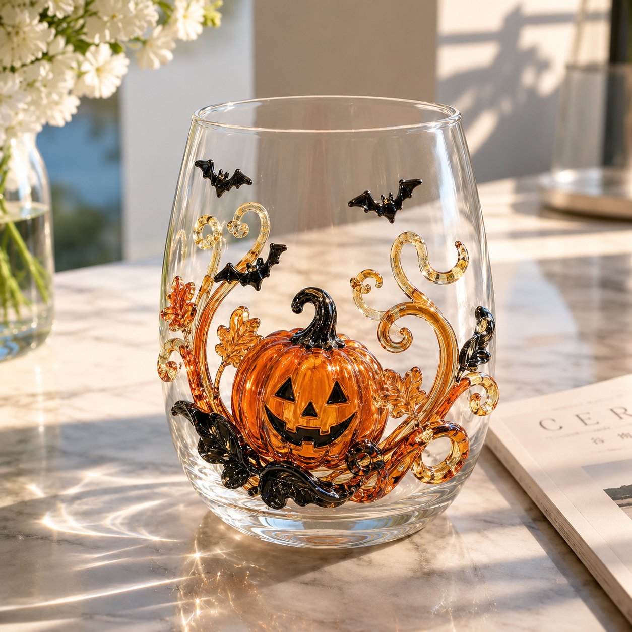 🎃 3D Halloween Glassware Collection | Spooky Designs, Festive Sips & Cozy Fall Moments