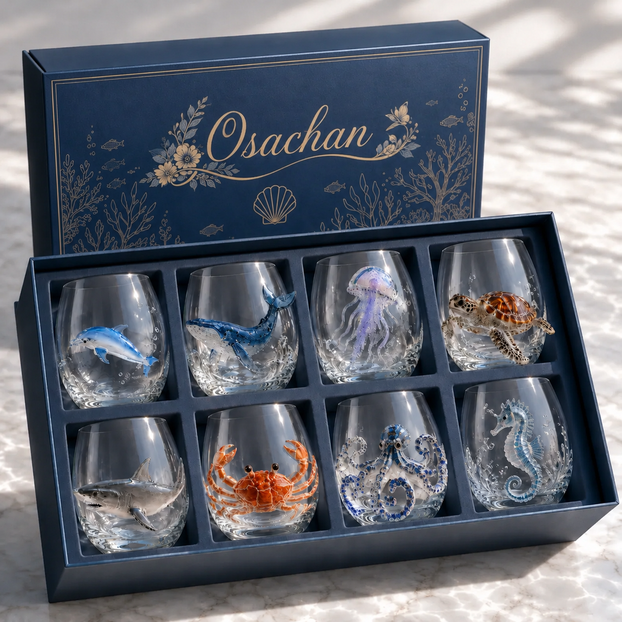 🌊 3D Ocean Animal Artisan Glassware Collection
