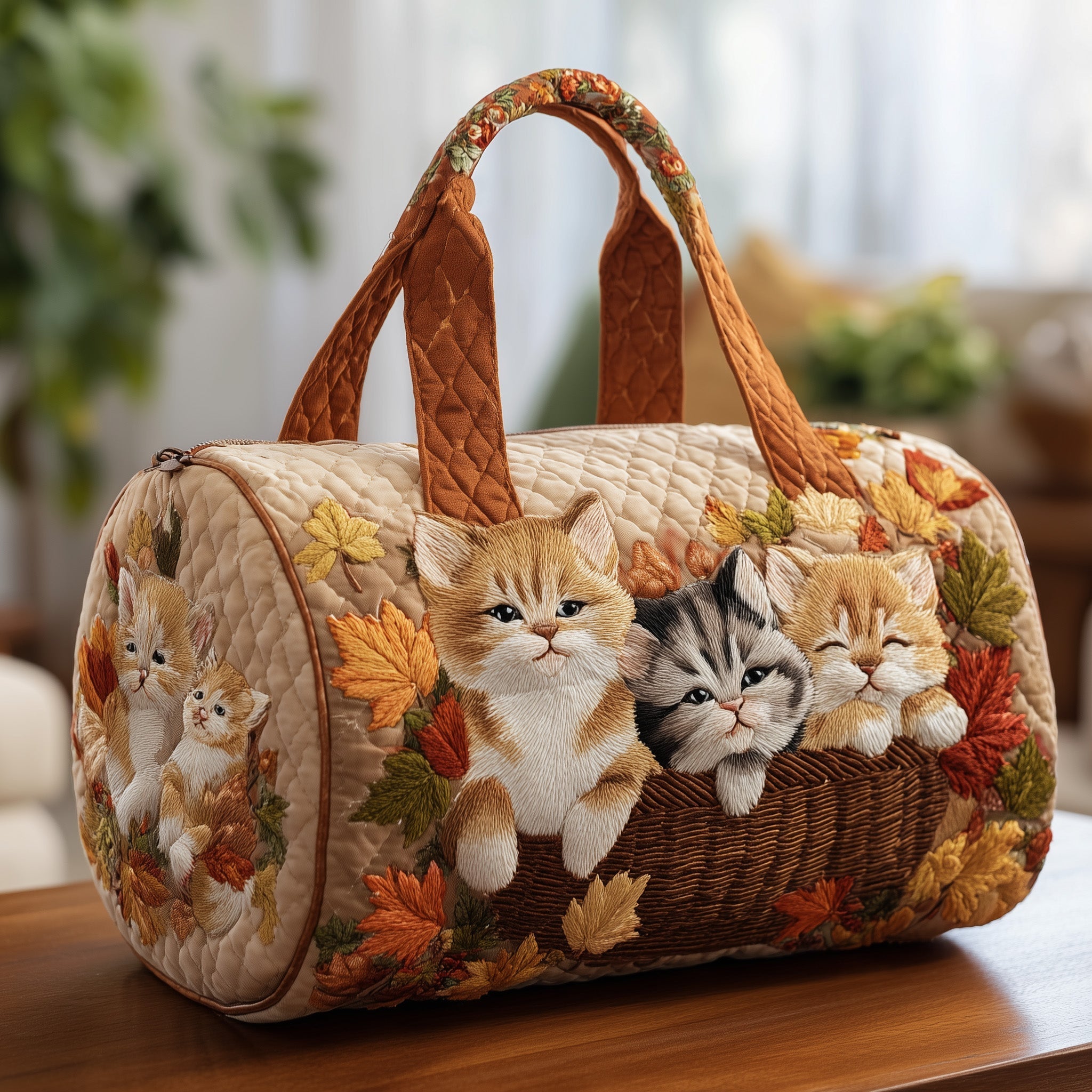 Autumn Cat Quilted Duffle Bag GFTONL5831
