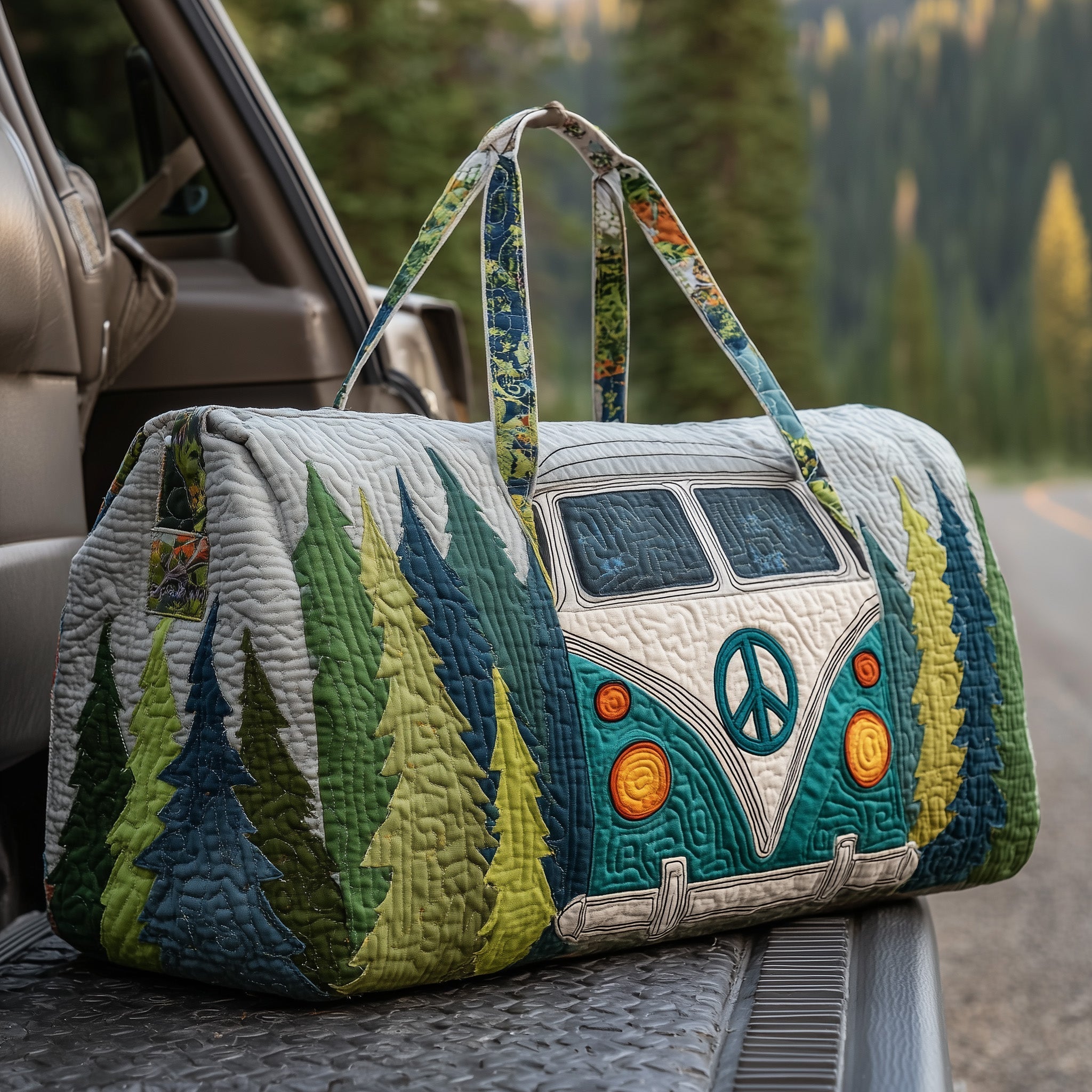Hippie Van Quilted Duffle Bag GFTOTP10627