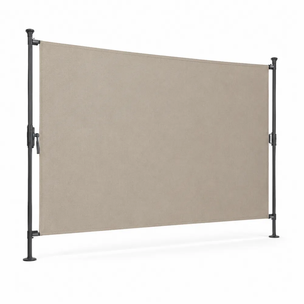 Parawan ogrodowy stalowy z tkaniną poliestrową 160 cm x 300 cm