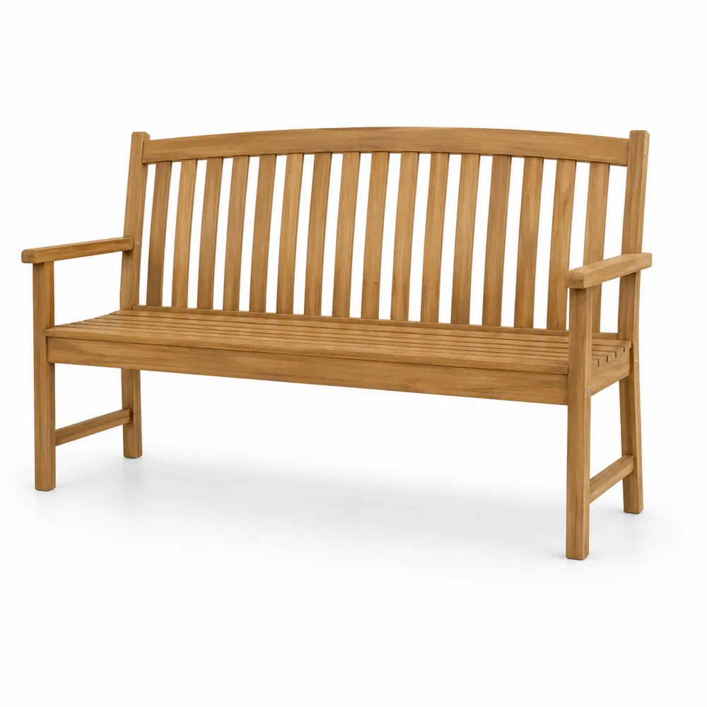 Drewniana ławka teakowa na zewnątrz 150 cm