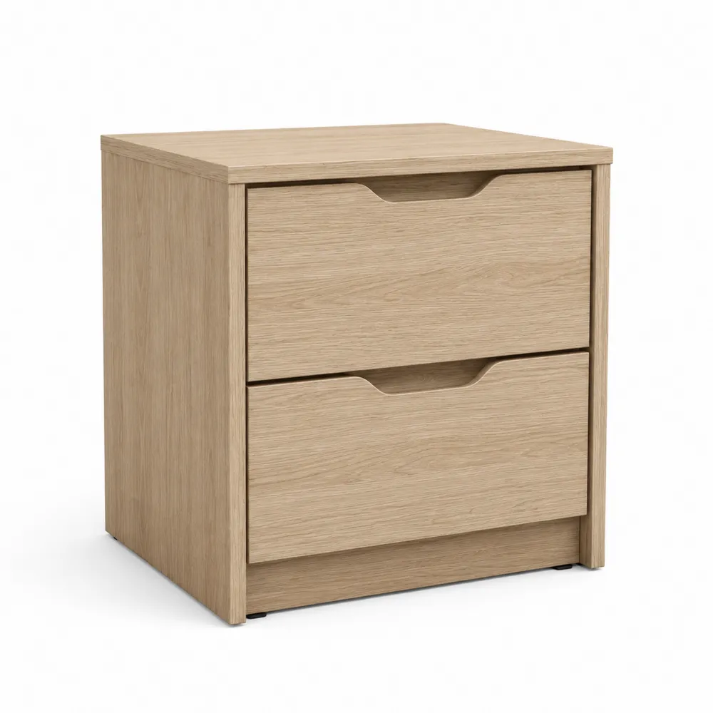 Szafka nocna z drewna z 2 szufladami 45x35x55 cm