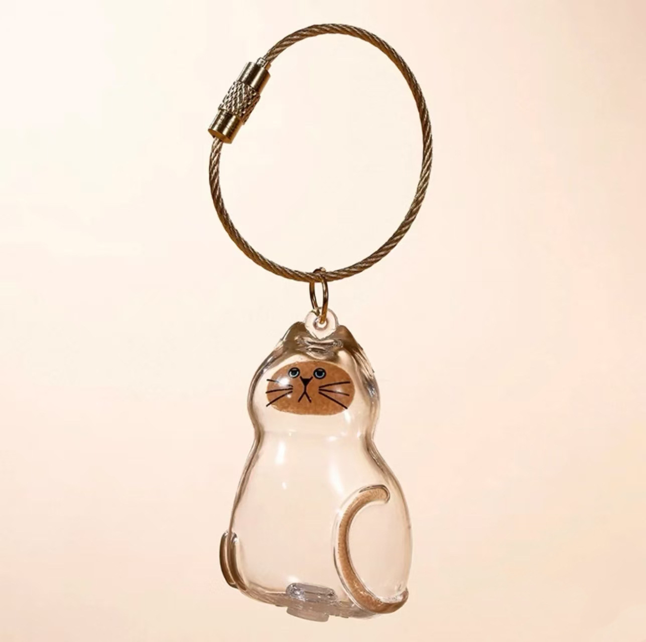Cat Hair Collector Keychain Charm - Memorial Storage Box