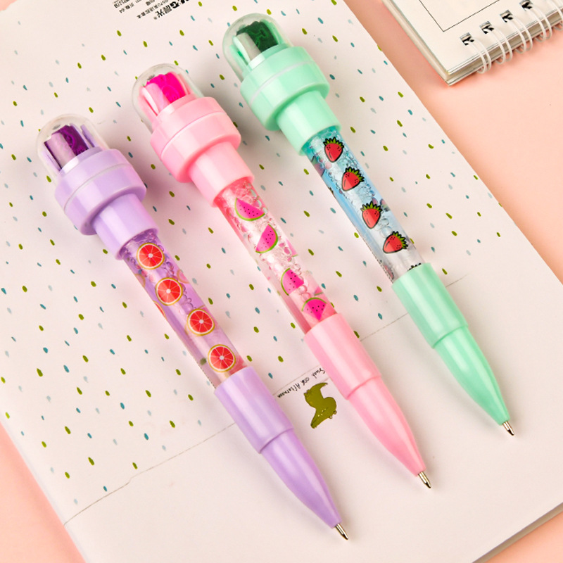 5 in 1 Light Roller Stamp Kids Blowing Magic Ballpoint Pen