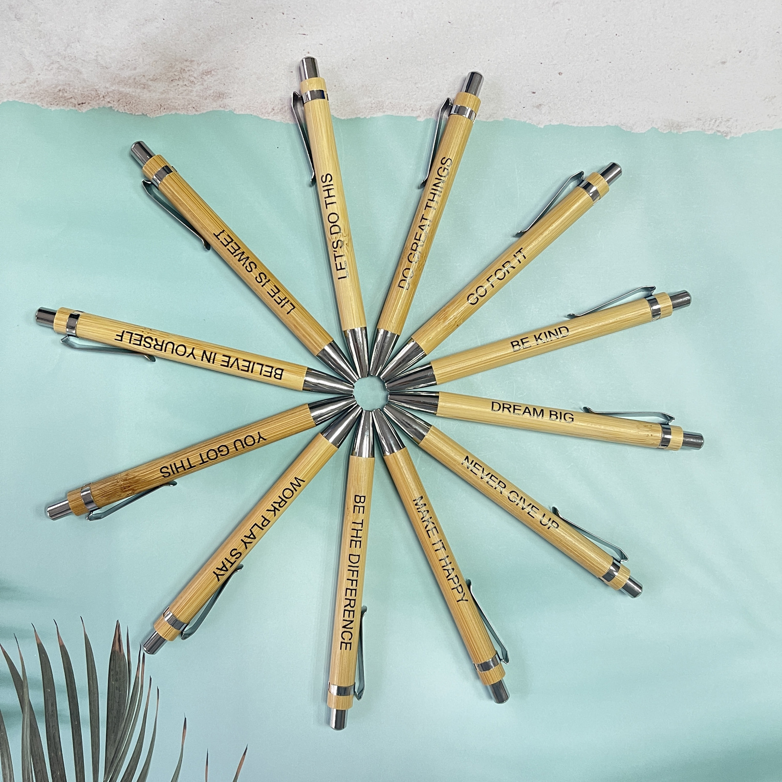 ✊Inspirational Engraved Pens Set✍️（12 Pcs）