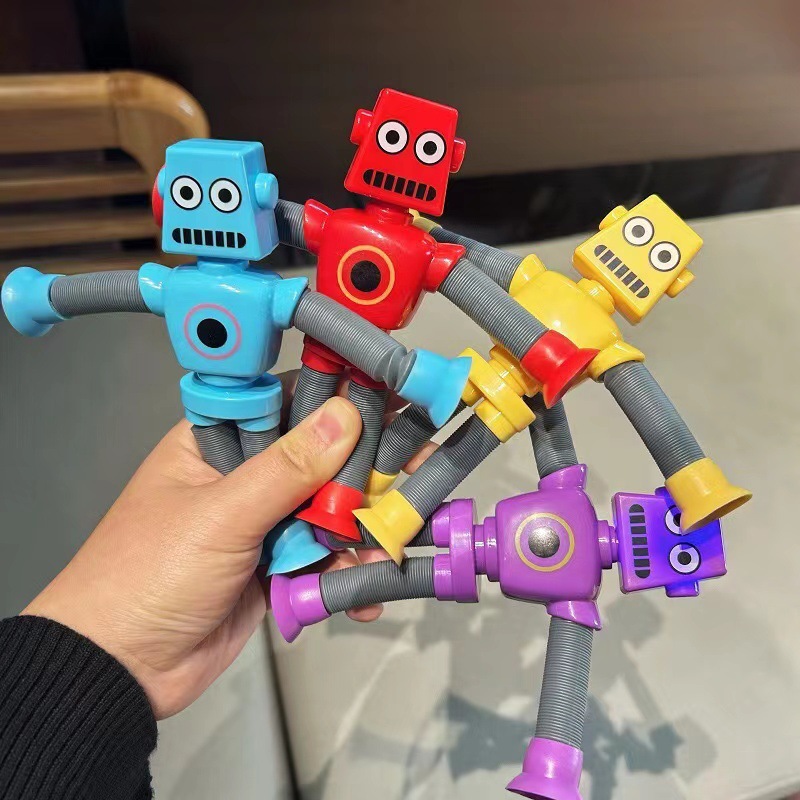 Suction Cup Pop Tube Robot Toys