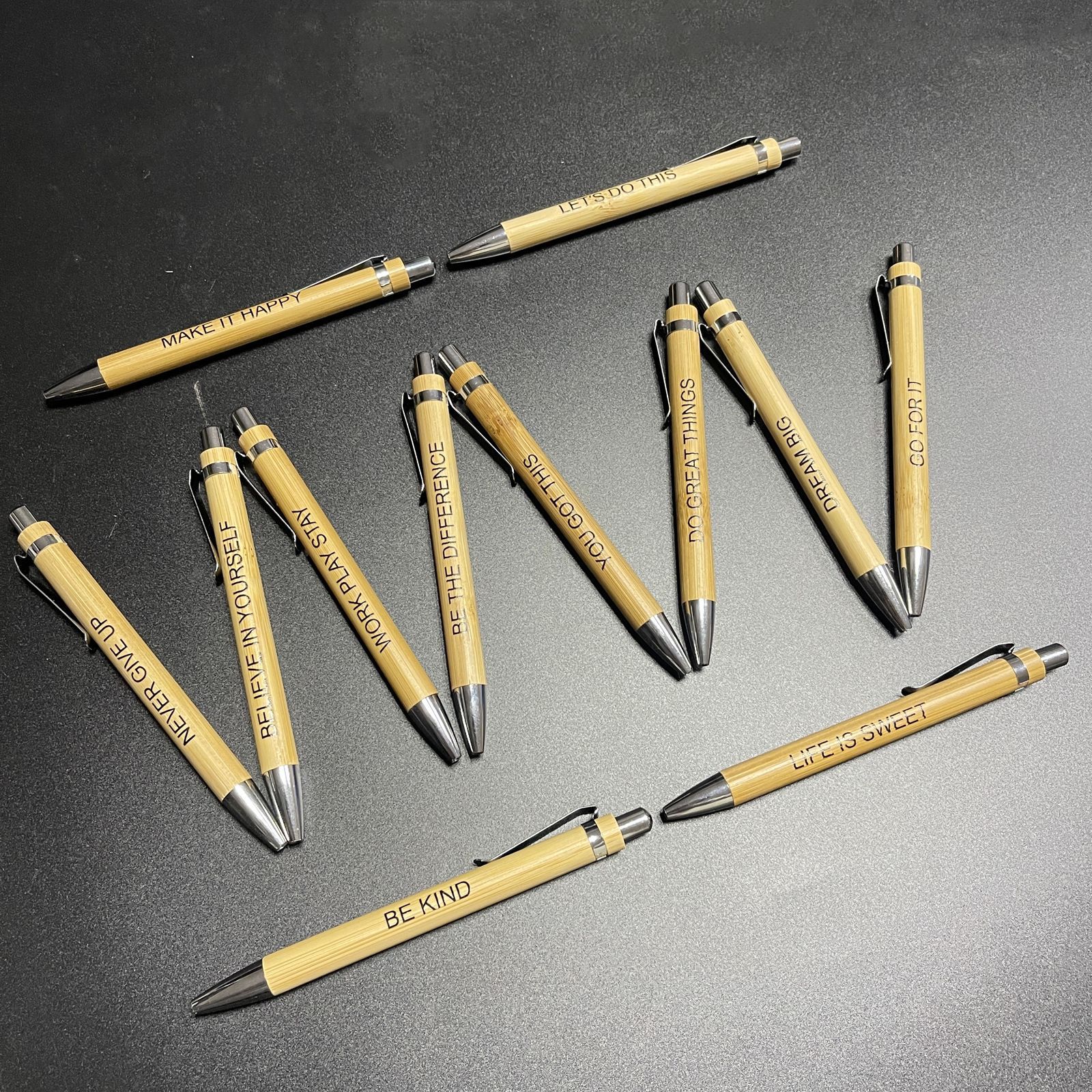 ✊Inspirational Engraved Pens Set✍️（12 Pcs）