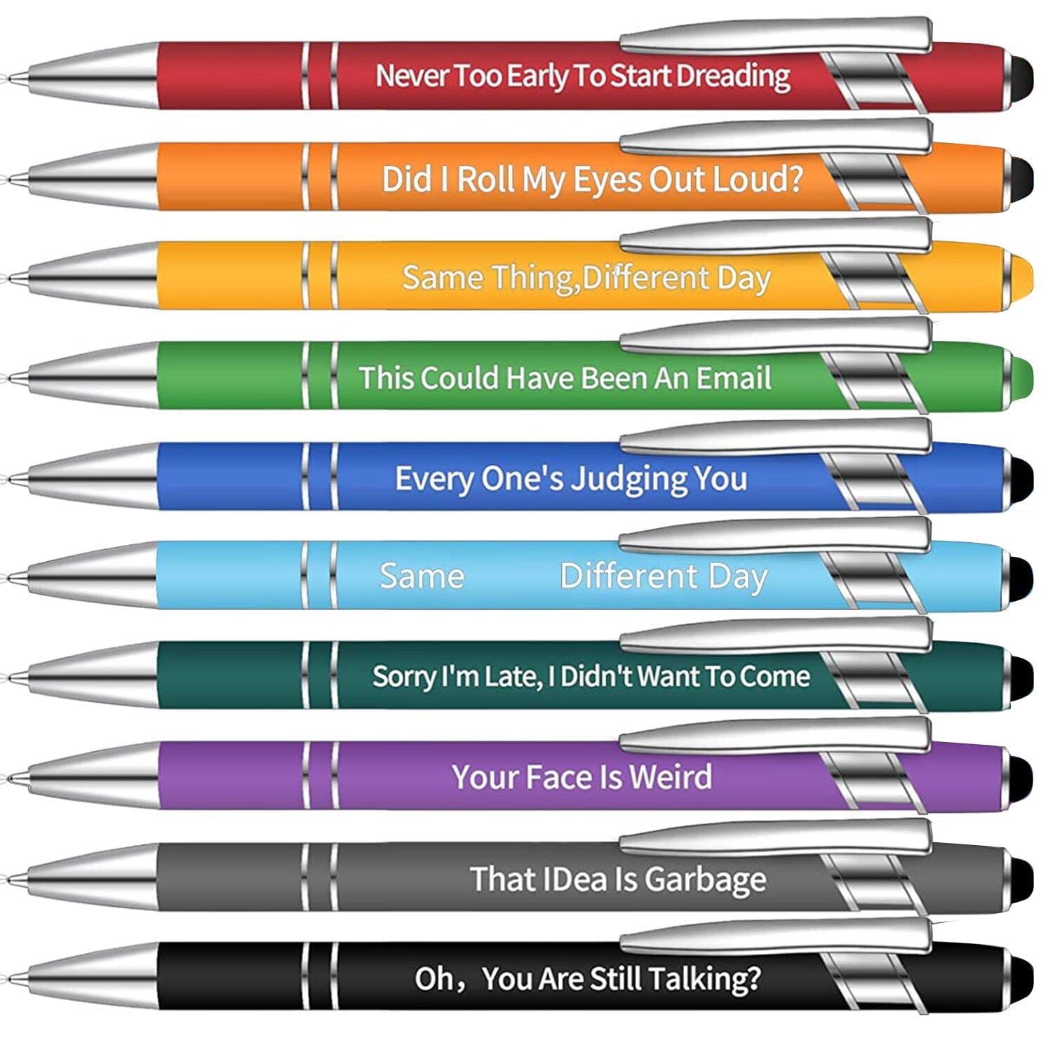 10pcs Funny Office Ballpoint Pens(Black Ink)