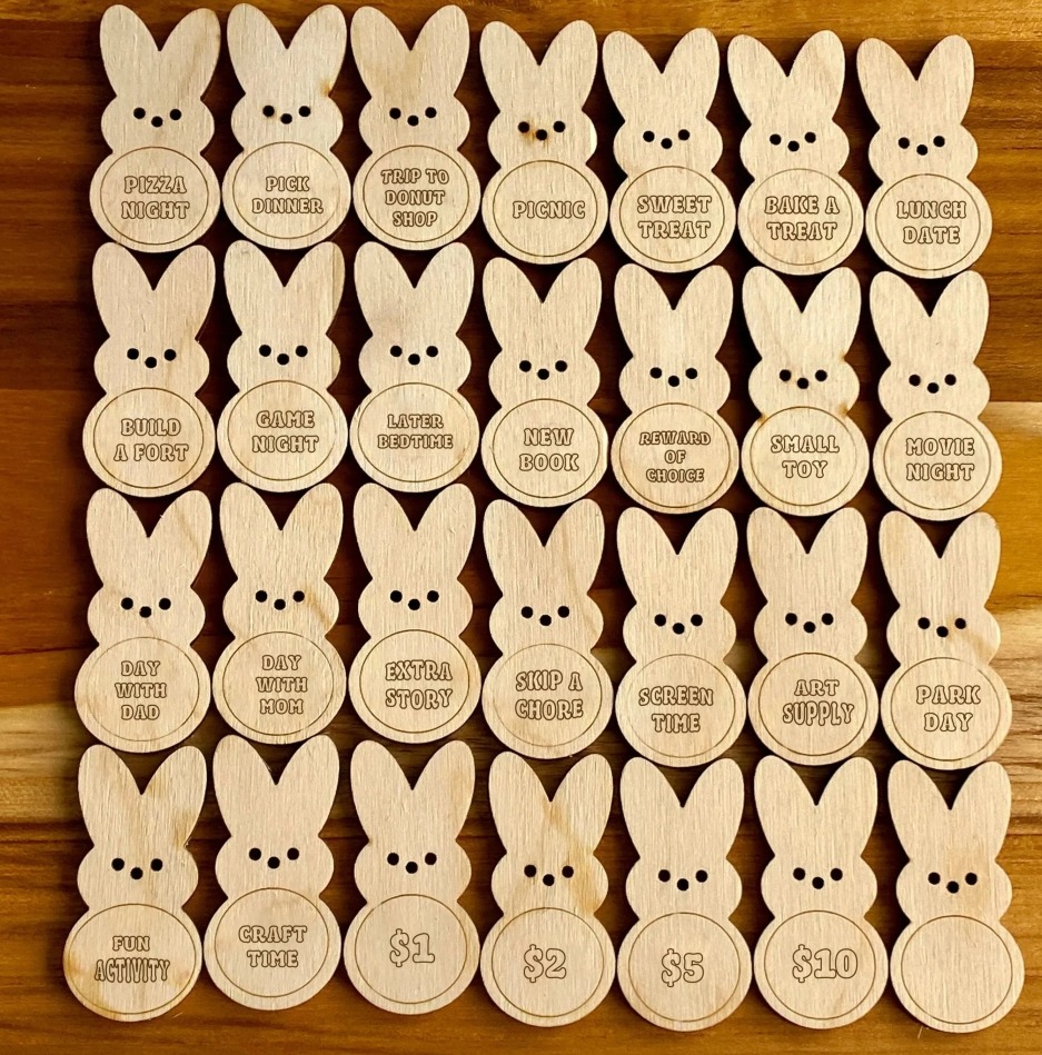 Easter Kids Reward Bunny Tokens