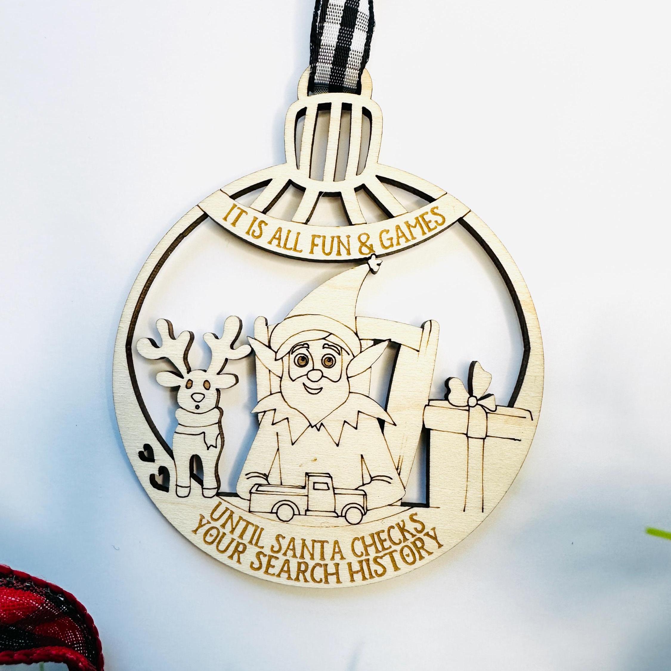 Naughty Pun Christmas Ornament