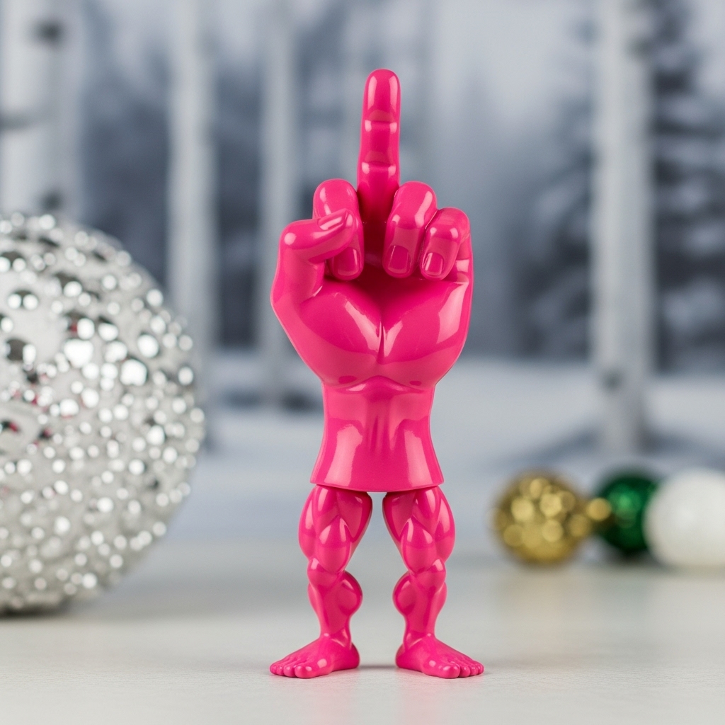 Middle Finger Muscle Leg Figurine