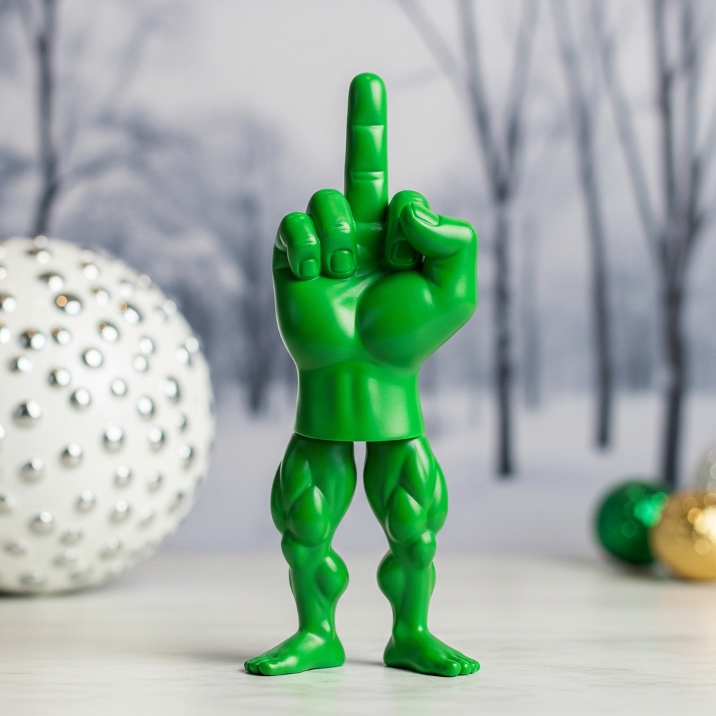 Middle Finger Muscle Leg Figurine