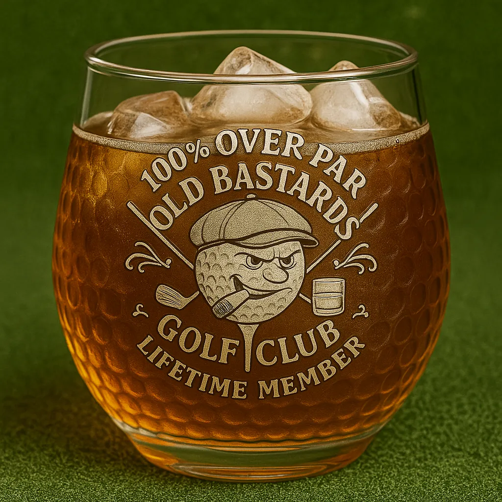 "100% Over Par" Golf Club Etched Tumbler