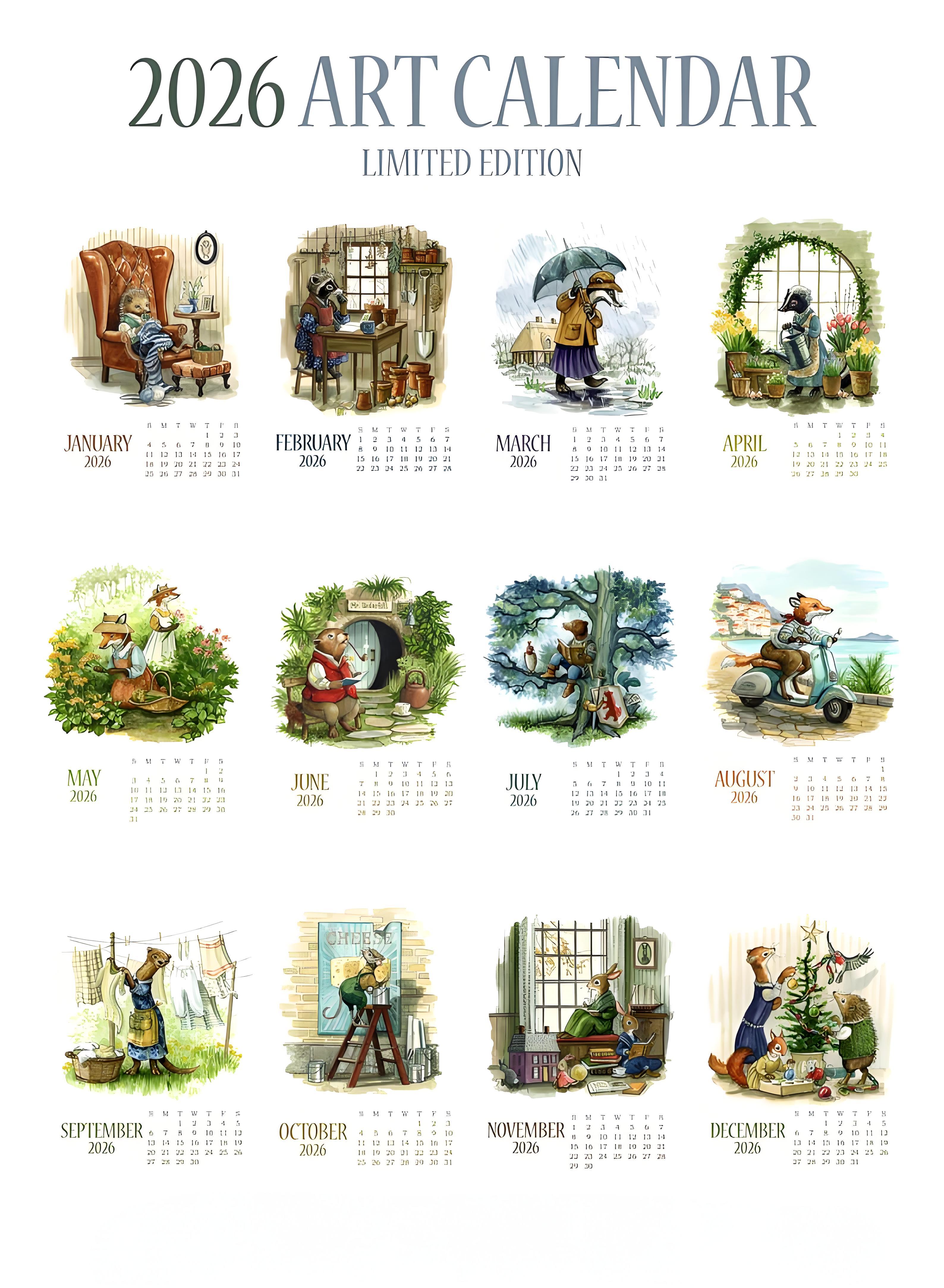2026 Limited Edition Wall Calendar Set