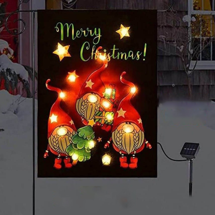  Christmas Solar Energe LED Garden Flags
