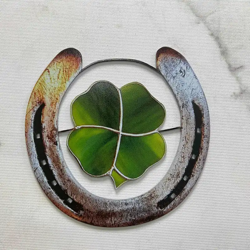 Four Leaf Clover Lucky Horseshoe