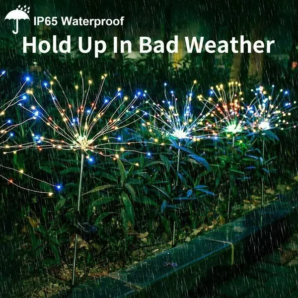 WATERPROOF SOLAR GARDEN FIREWORKS LAMP