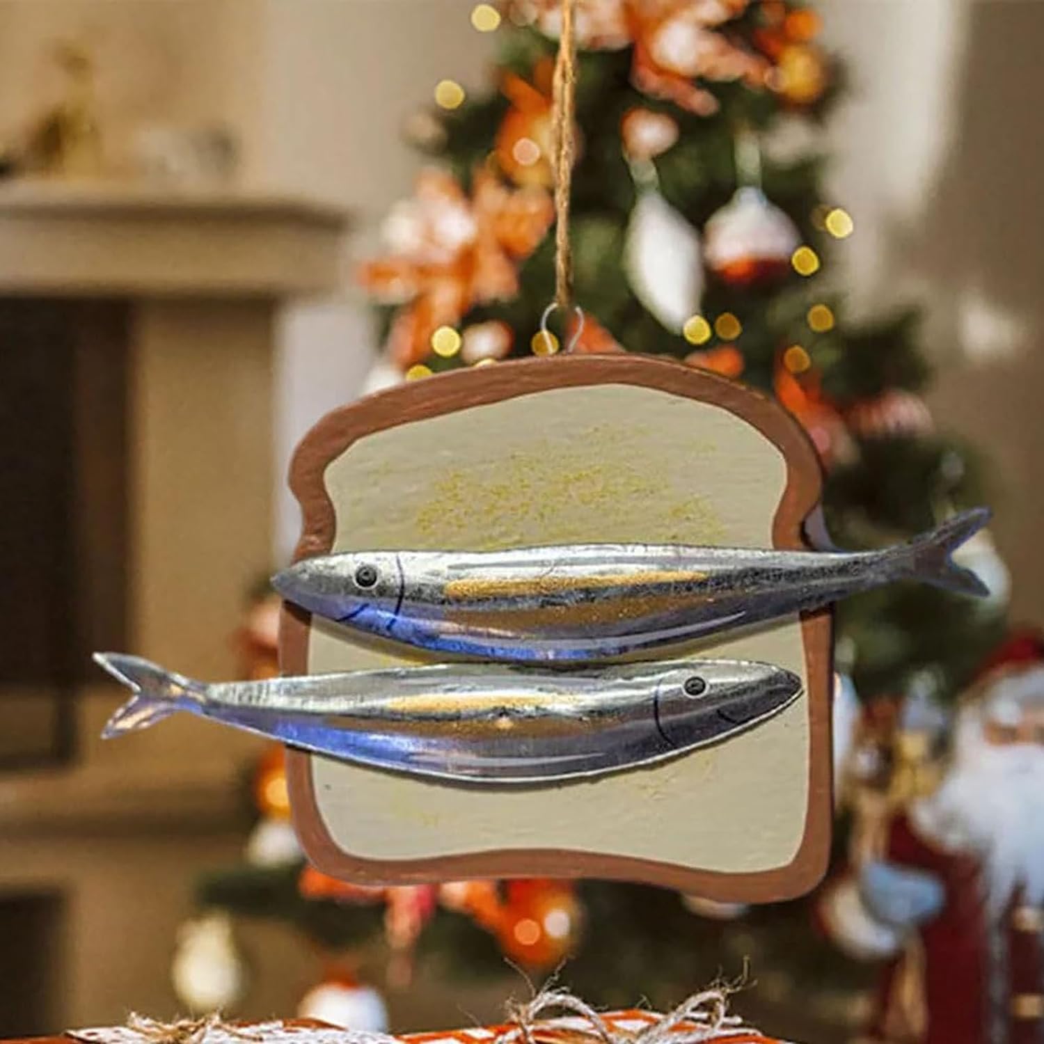 Tin of Sardines Quirky hanging ornament