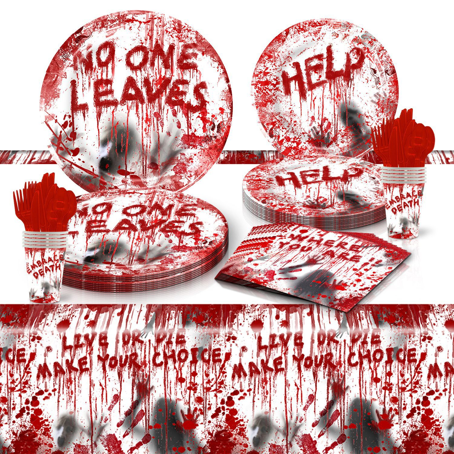 💉Bloody Hand Print Dinnerware🍽️