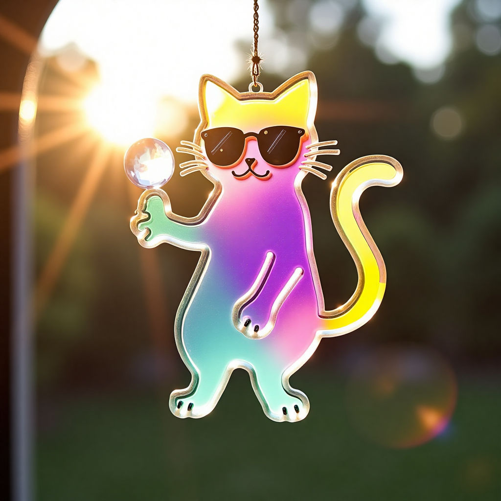 😼🌈Colorful Cat Suncatcher