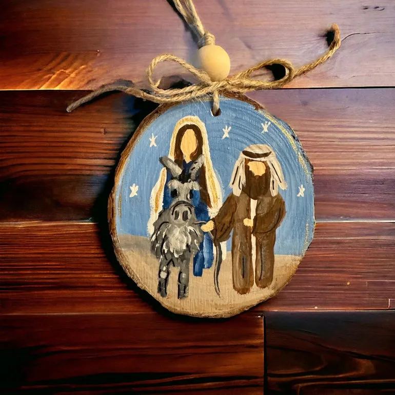 Handmade Wood Nativity Ornament