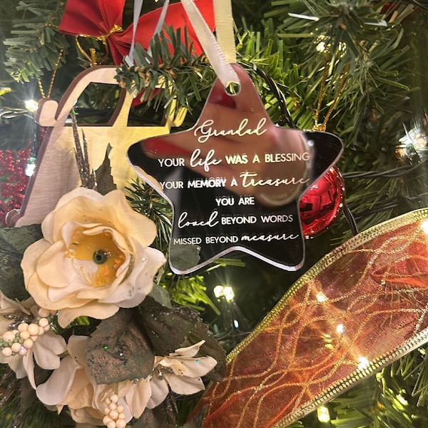  Family Remembrance Christmas Tree Star Bauble 