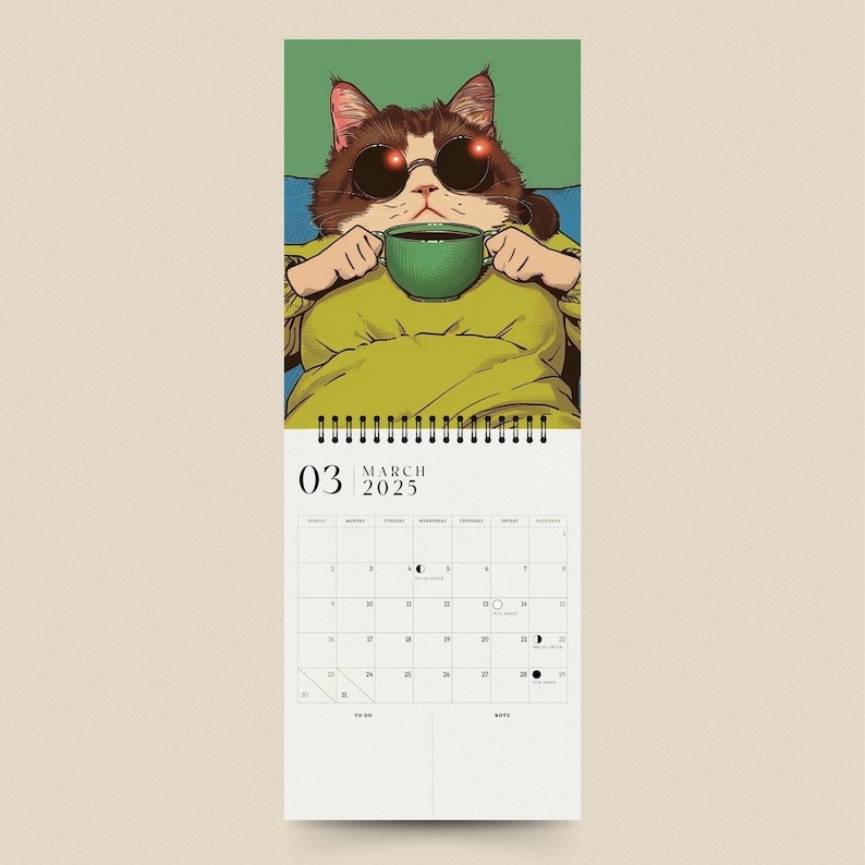 Lazy Kitten Calendar 2025 