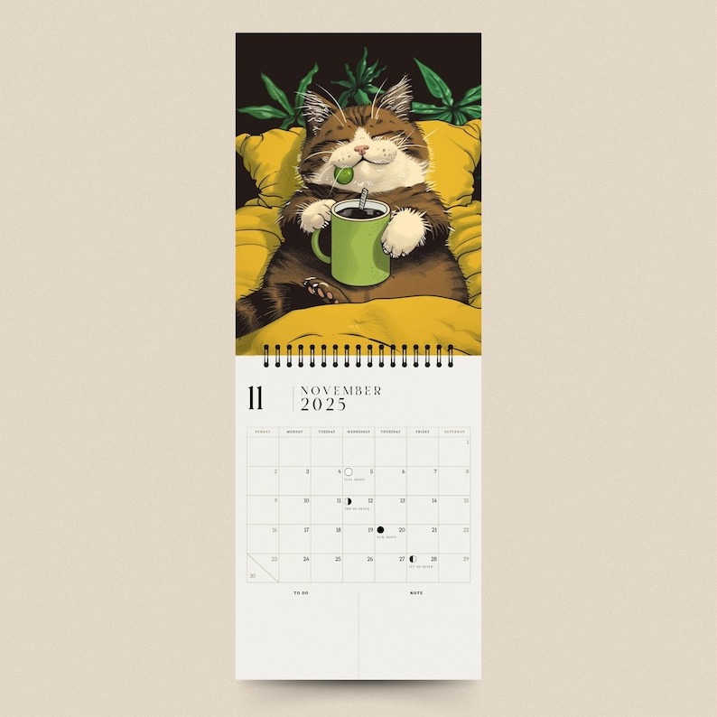 Lazy Kitten Calendar 2025 