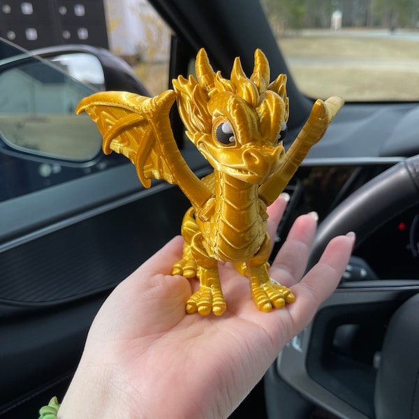 Gold 3d printed Dragon