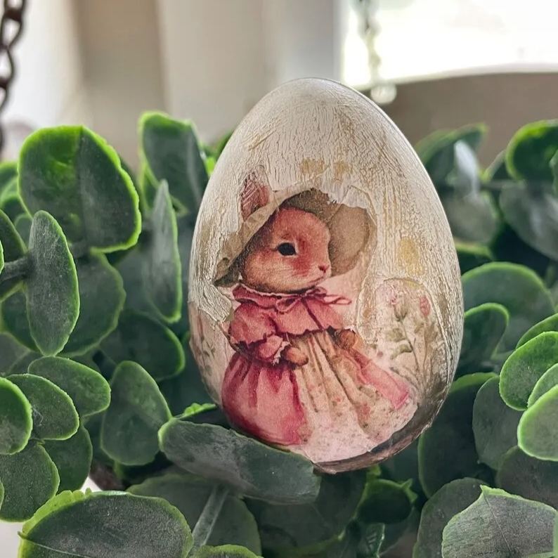 🐰🥚6Pcs Vintage Rabbit Easter Eggs