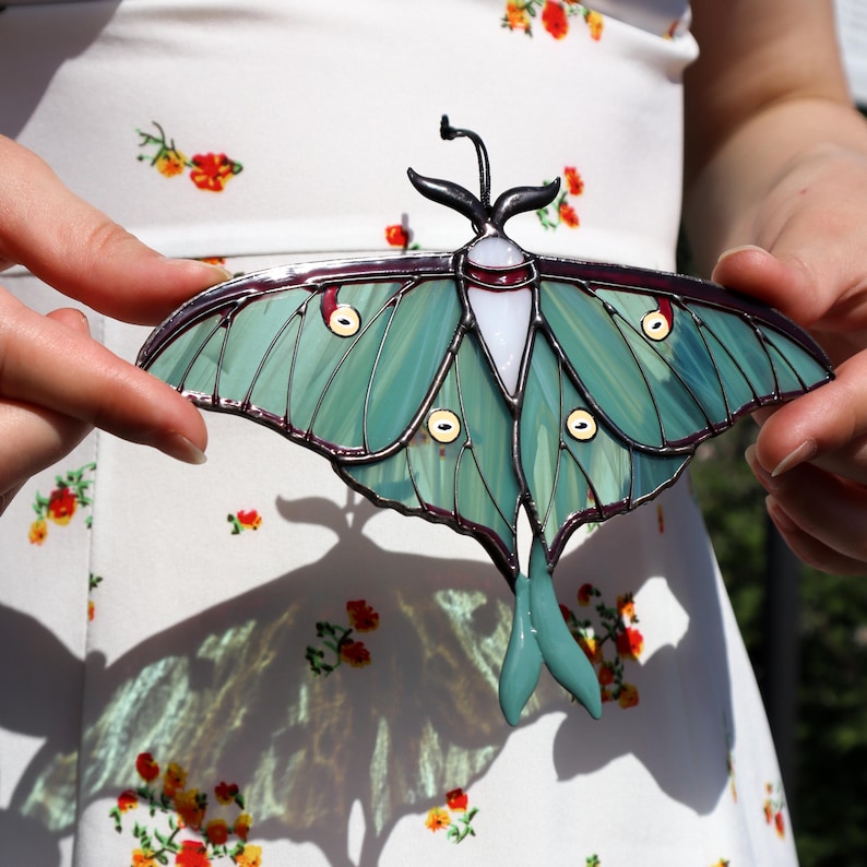 Luna moth butterfly suncatcher