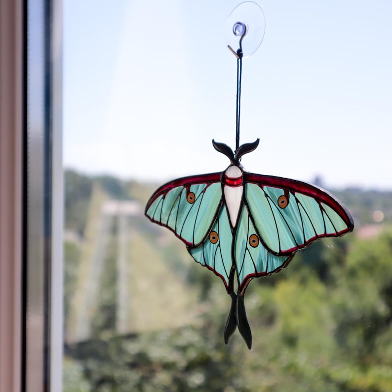 Luna moth butterfly suncatcher