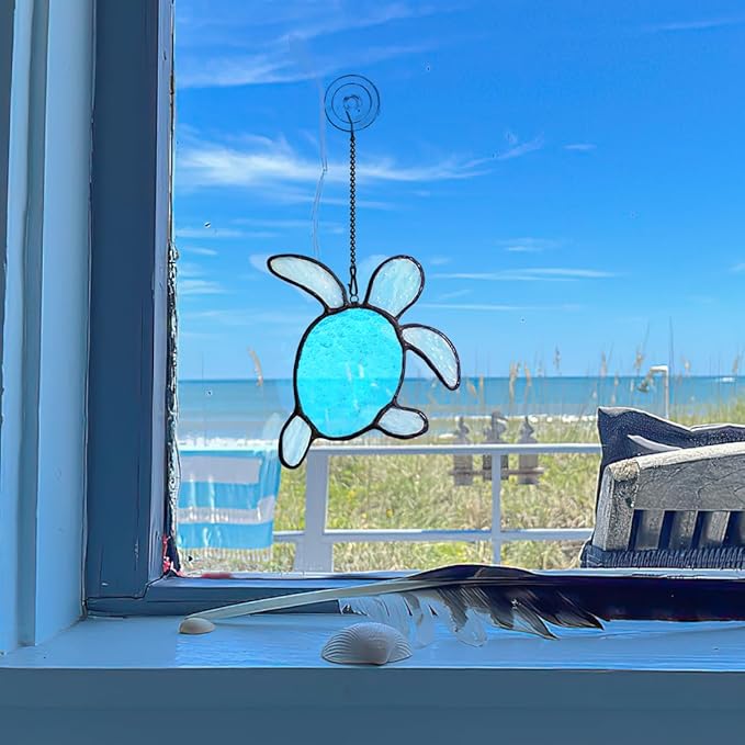 Turtle Stained Glass Suncatcher