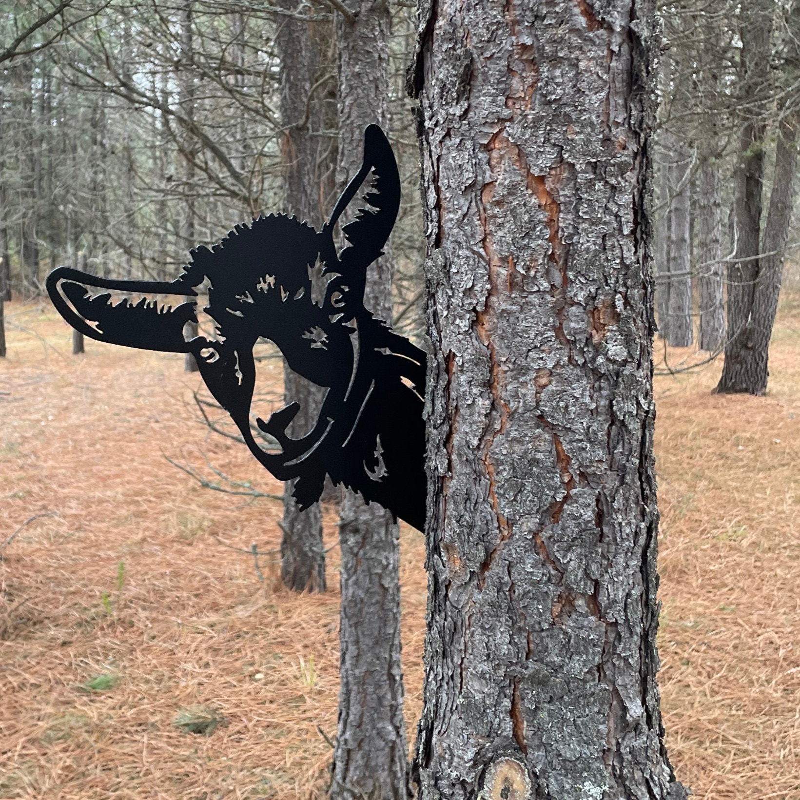 🤣Peek-a-Boo Flipping Off Metal Sign