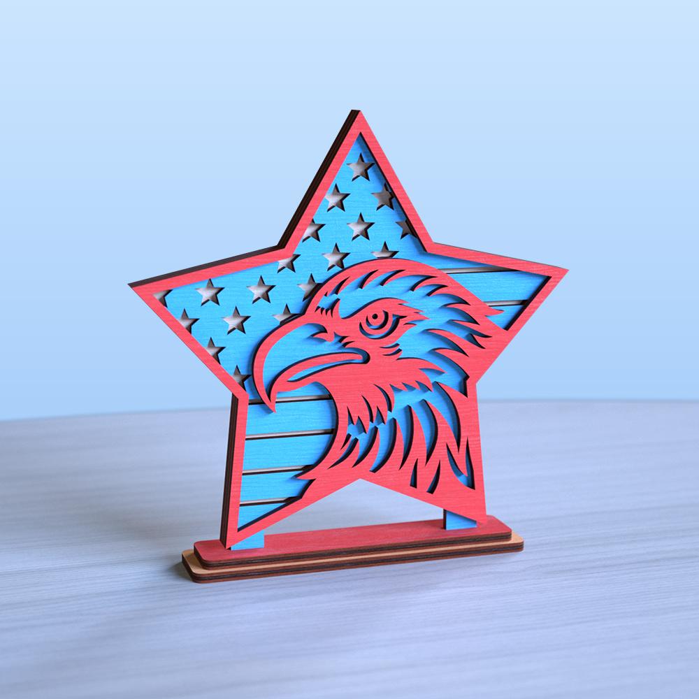 Rustic Americana Wooden Flag Stand