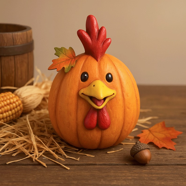 Farm Animal Pumpkin Figurines