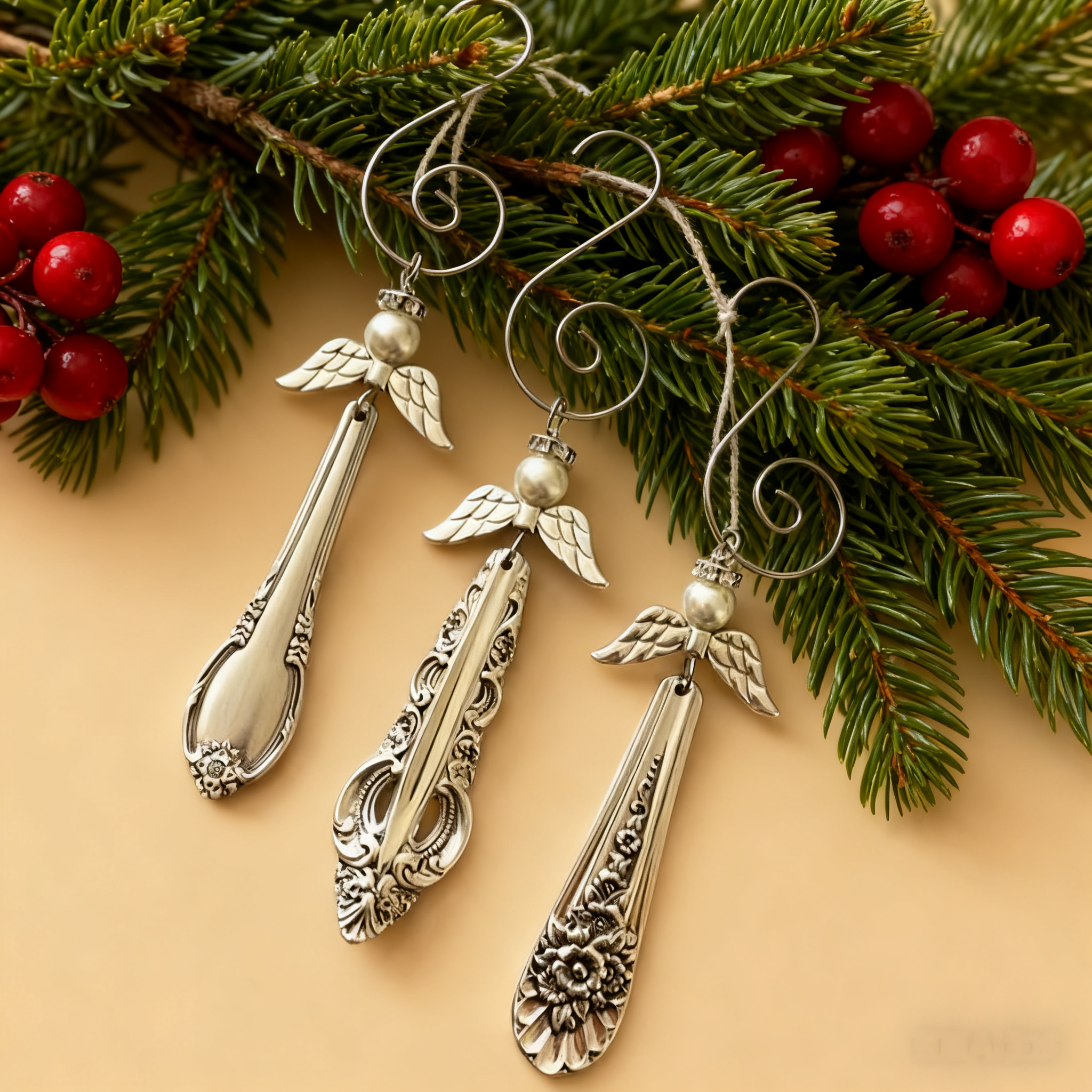 🌟Vintage Silverware Angel Christmas Ornament