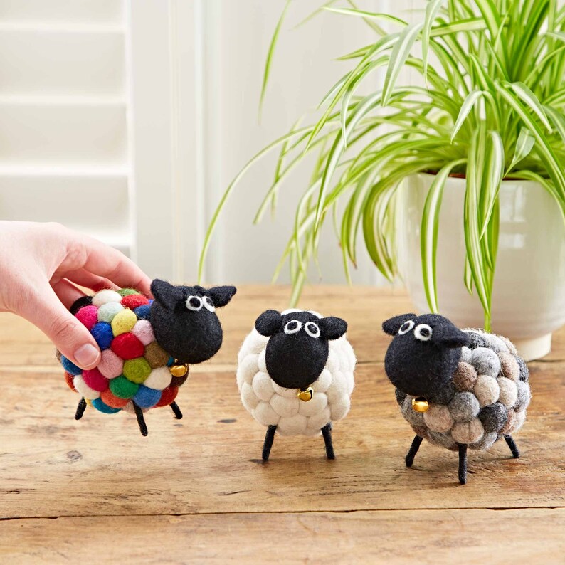 Quirky Felt Sheep Ornament 