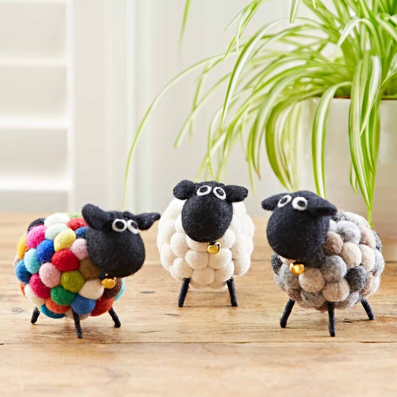 Quirky Felt Sheep Ornament 