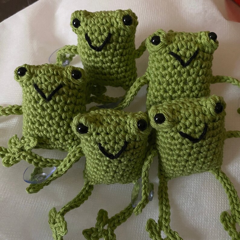 Handmade Leggy Green Frog with Suction Cups