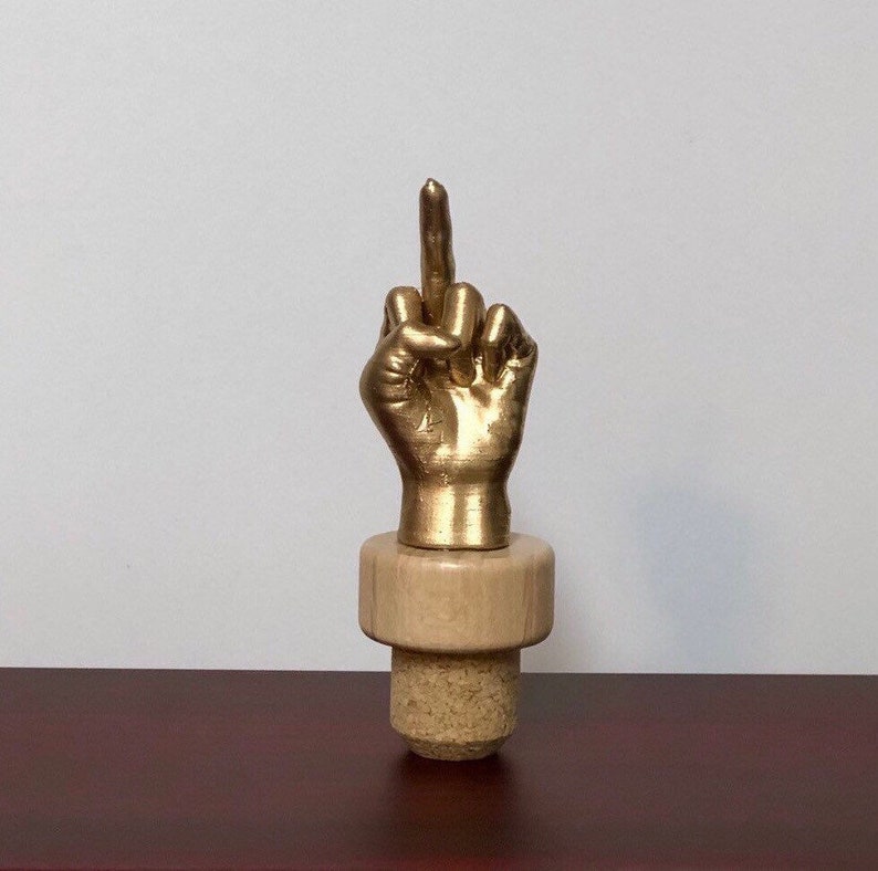 Funny MIDDLE FINGER Wine Stopper 