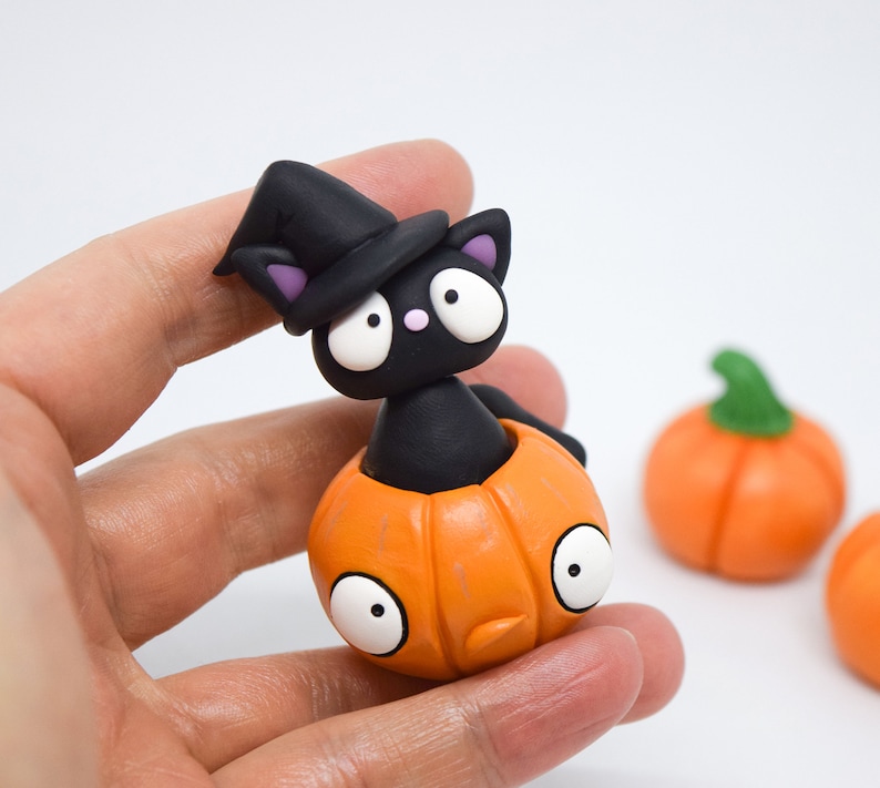 Halloween Black Cat Figurine