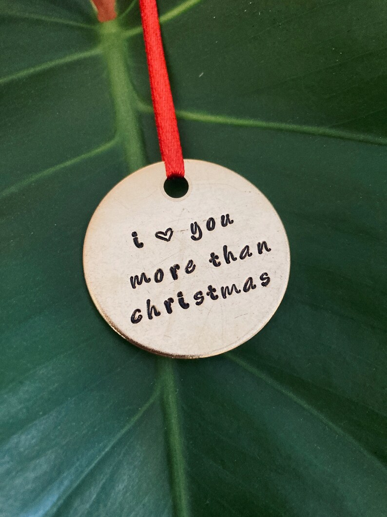 Hand Stamped Funny Christmas Tree Ornament