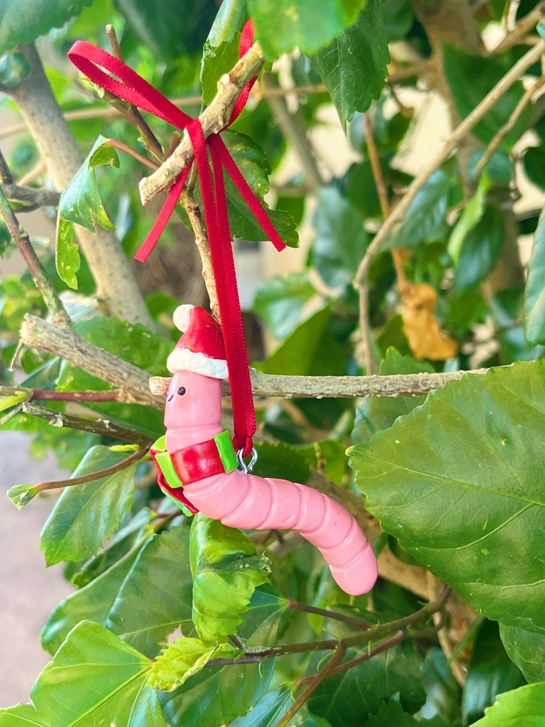 Wally the Christmas worm ornament